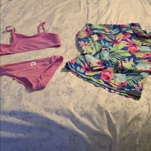 Girls bathing suit with rash guard
